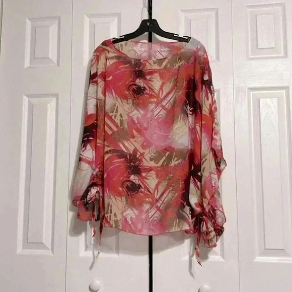 Silk feeling sheer cover up wrap cape - Picture 1 of 12